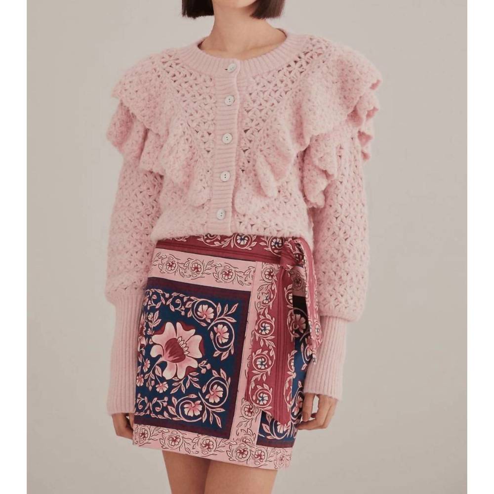 FARM Rio Pink Ruffled Cardigan - Picture 4 of 8